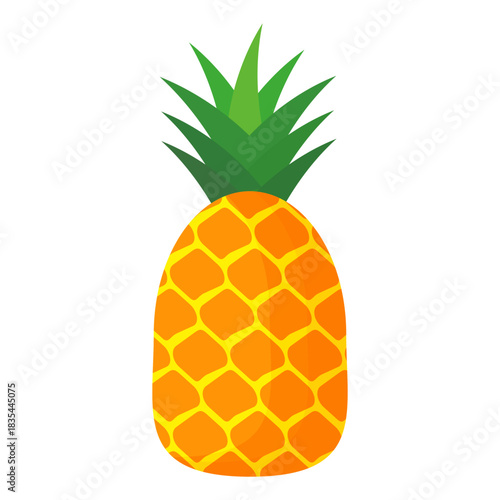 pineapple fruit illustration, summer fresh fruit theme	