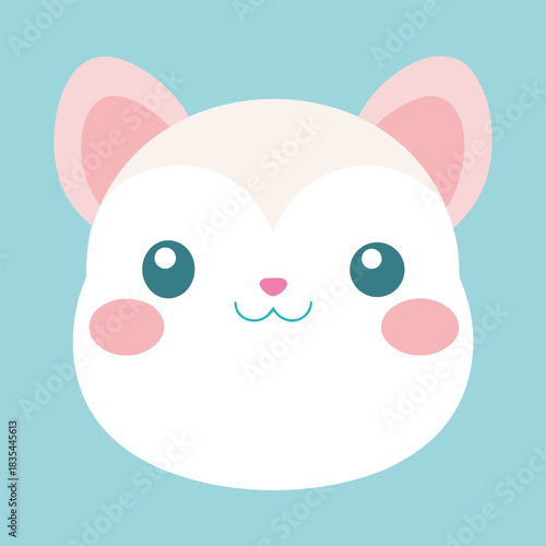 Adorable pastel kawaii animal faces collection for cute designs