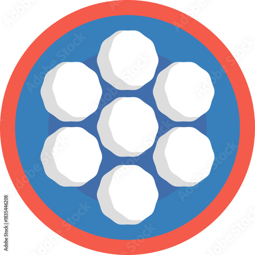 A round, powdered sugar-coated cookie, also known as a Mexican wedding cookie.