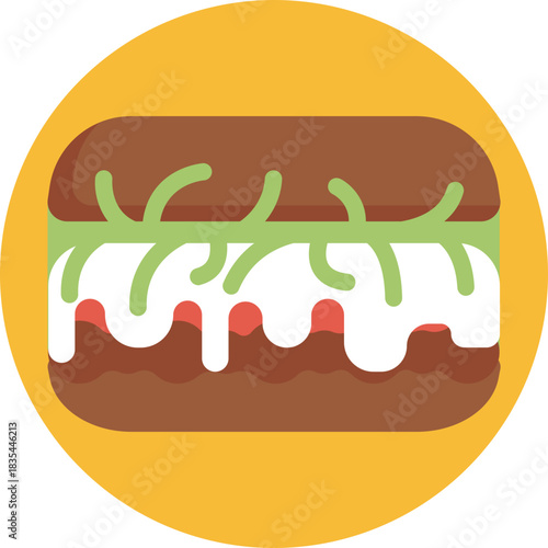 A Mexican sandwich filled with potatoes, chorizo, and lettuce, served on a dipped and fried roll.