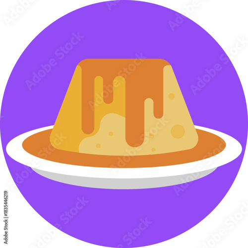 A smooth caramel custard dessert topped with a glossy caramel layer.