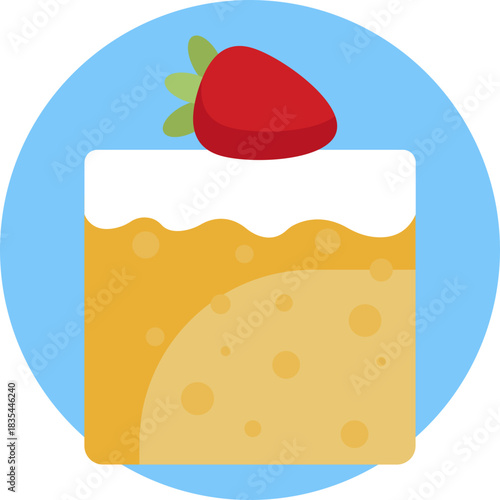 A square slice of sponge cake soaked in three types of milk, topped with whipped cream.