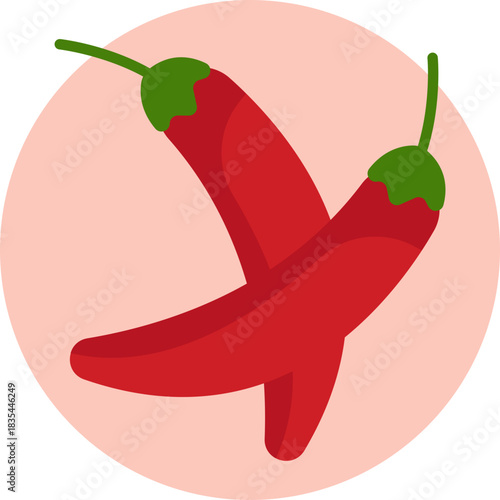 A bright red chili pepper, symbolizing spiciness in Mexican cuisine.