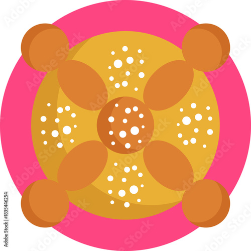 Traditional Mexican sweet bread baked for Day of the Dead celebrations.