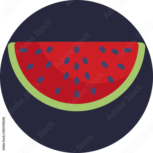 A slice of fresh watermelon with seeds, representing a popular Mexican fruit.