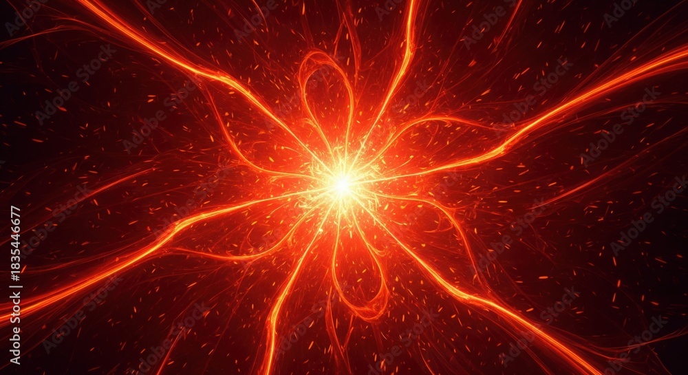 Naklejka premium Fire Background with Glowing Energy Burst.