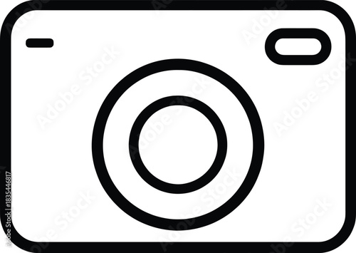 Minimal camera icon vector illustration for photo shoot and capturing images