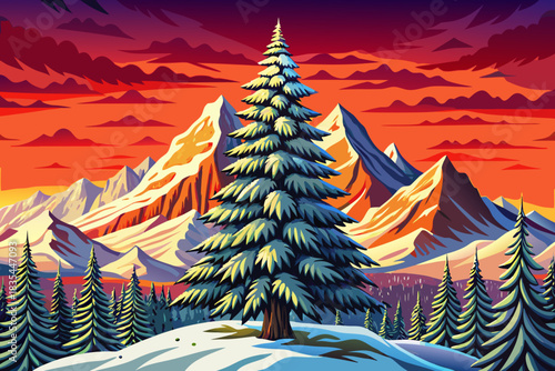 Grand Teton mountains covered in fresh snow, surrounded by frosty meadows and evergreen forests glowing with Christmas 2026 energy and serene winter charm.