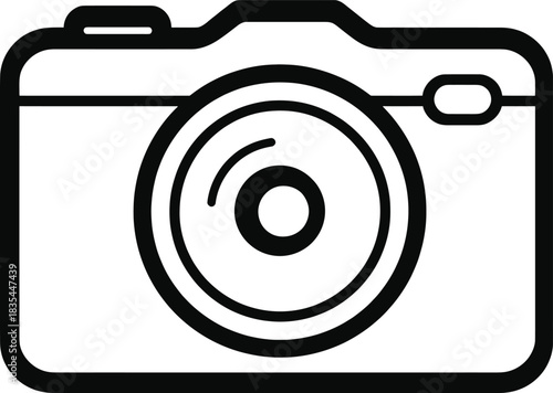 Simple camera icon vector illustration for photography and capturing images
