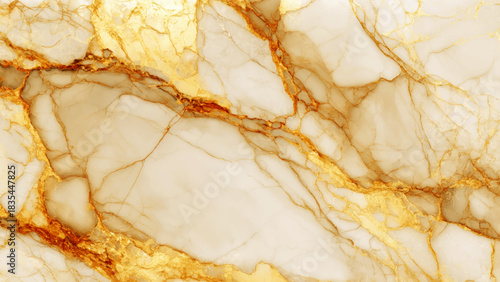 Luxurious white and gold marble texture with intricate veining, elegant surface Vector, illustration