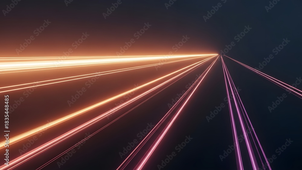 Obraz premium Futuristic Neon Light Trails Abstract Background perfect for Technology presentations, website banners, social media posts, digital art, event backdrops,