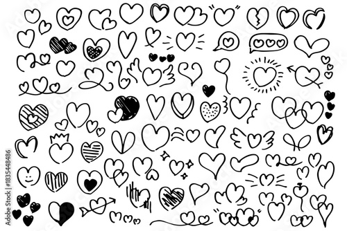 ハートのイラスト素材のセット　ベクター