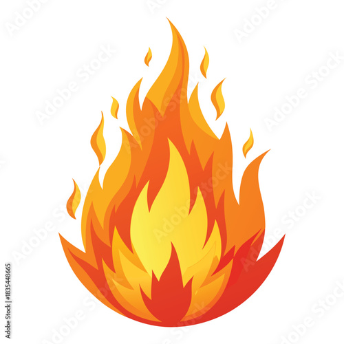 Bright stylized flame icon