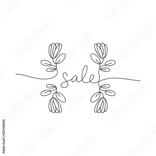 Elegant floral design with the word sales in script