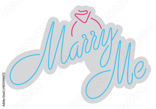 Marry Me Neon Sign Cut file