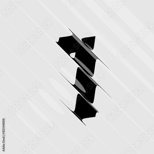 Refraction and Distortion number 1 with Glass Effect. Abstract sign, symbol for promotional poster, music poster, sale banner, brochure or logo for your brand. Eps10 vector.