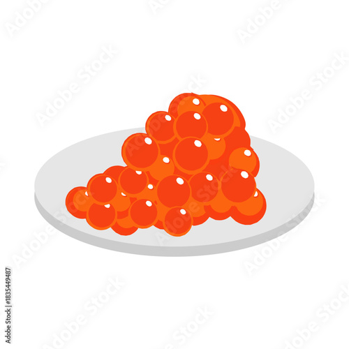 Caviar Vector Illustration on White Background. Minimalist Caviar for culinary branding, gourmet packaging, restaurant menus, invitations, product labels.