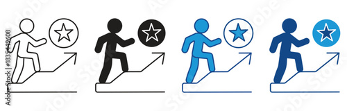 Perseverance icon set multiple style collection . Vector illustration.