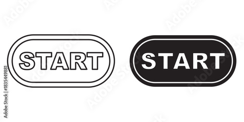 Start Buttons for Games and Applications in Black and White