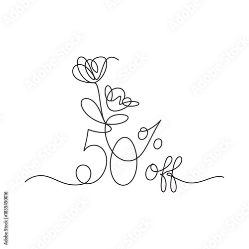 Elegant floral fifty percent off sale design