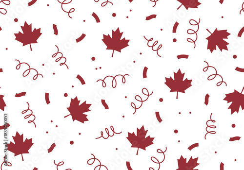 Maple leaf seamless pattern. Vector backdrop patriotic design for Canada day, Canada holidays