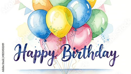 Birthday balloons greeting card