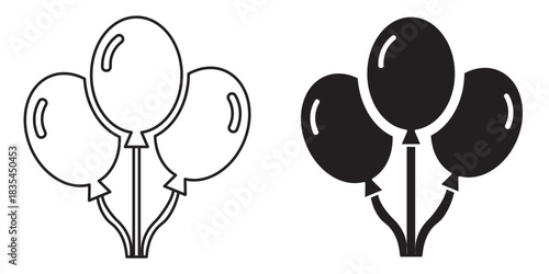 Elegant Party Balloons Vector Illustration Celebration, Decoration, and Festive Design