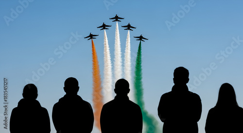 Indian Air Force Jets Creating Tricolor Trails in Republic Day Air Show
