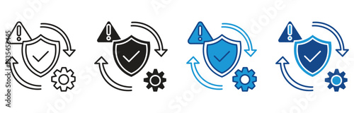 Crisis Management Icon Set Multiple Style Collection. Vector illustration.