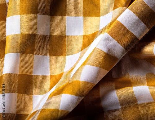 yellow and white checkered fabric texture brown
