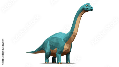 Low poly dinosaur art: geometric brachiosaurus design for contemporary projects