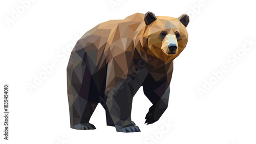 Low poly bear art featuring geometric design in a minimalist style