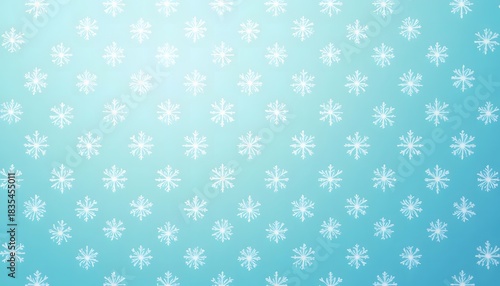 seamless pattern design of repeating white snowflakes on a blue gradient background