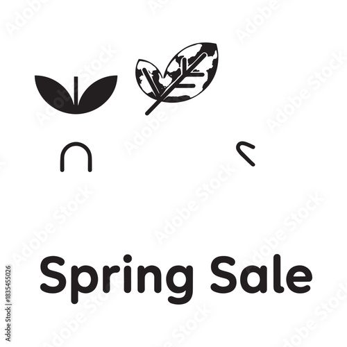 Spring sale announcement with botanical elements