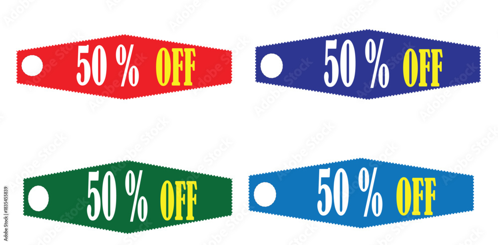 Obraz premium Sale Tags Collection – Discount Labels, New Arrival Badges, Price Tag Icons, Black and Red Promotional Stickers