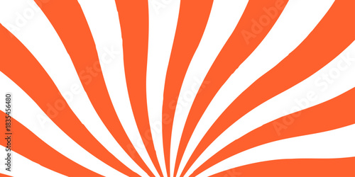 Sun ray vector background radial sunrise or sunset light retro design. Symmetrical curved segments, a hypnotic, sunburst optical illusion. Vintage beam sunburst texture. 