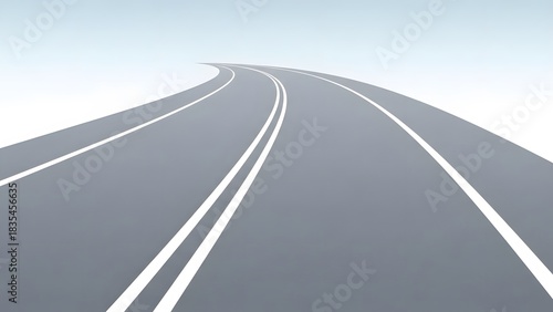 Winding Empty Road to the Horizon: Journey and Future Concept perfect for Website banner, presentation slide, marketing material, educational content, blog