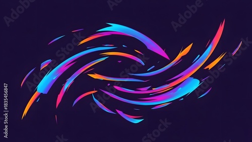 Vibrant Abstract Swirl of Colorful Fluid Shapes perfect for website banner, presentation slide, social media post, t-shirt design, mobile wallpaper, app