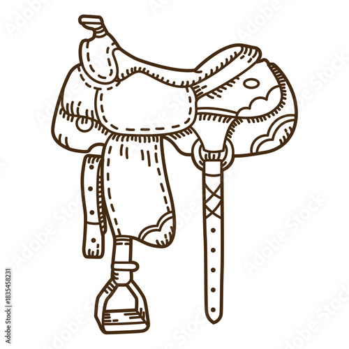 Wild west horse saddle stroke