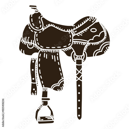 Wild west horse saddle cut out