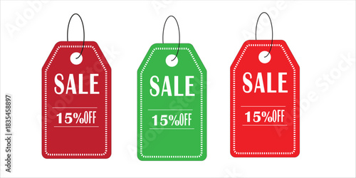 Sale Tags Collection – Discount Labels, New Arrival Badges, Price Tag Icons, Black and Red Promotional Stickers