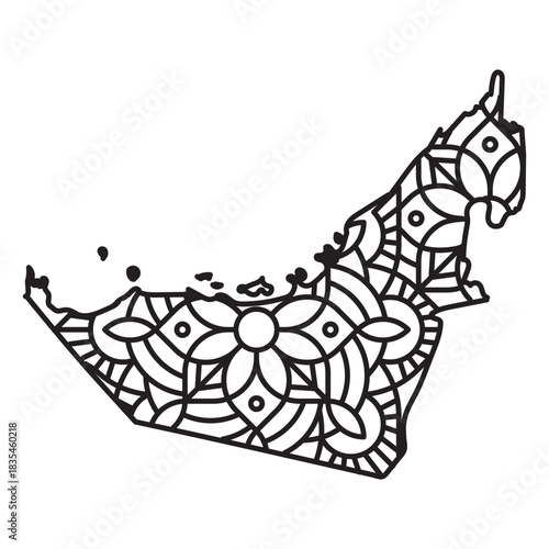 United Arab Emirates Mandala Map