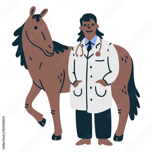 Veterinarian horse animal health people