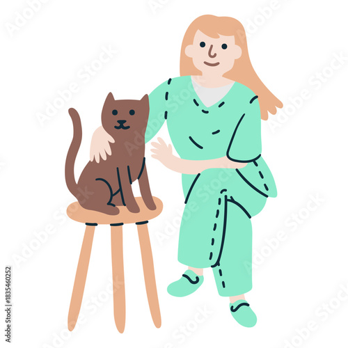 Cat veterinarian animals people