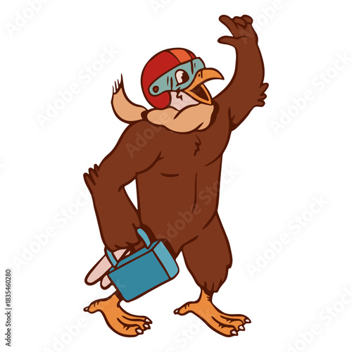 Eagle cartoon aviator