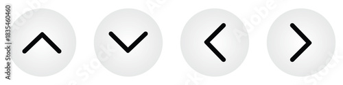 Arrow button vector icon, four navigation line arrows. Arrow pointer left-right, down-up. Arrow button Vector illustration.