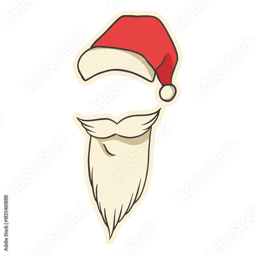 Santa illustration hat and beard