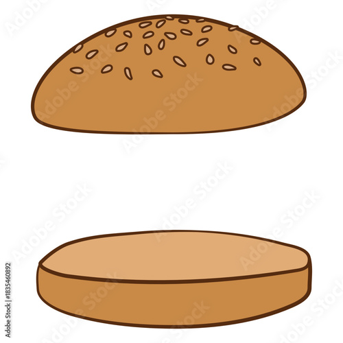 Burger buns color stroke