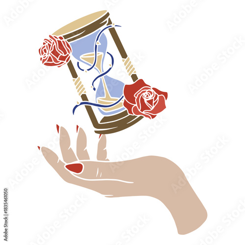 Rose hand sand clock drawing
