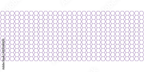 Seamless purple hexagonal pattern on white background Keywords: hexagon, pattern, geometric, background, texture, purple, violet, repeating